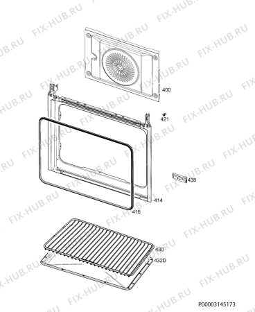 Взрыв-схема плиты (духовки) Zanussi ZOU20301XU - Схема узла Oven